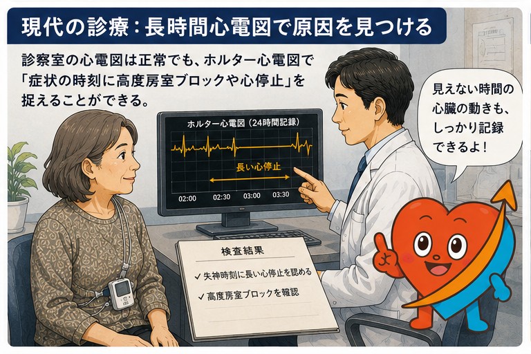 現代の診療 ホルター心電図で失神時の高度房室ブロックや長い心停止を捉える